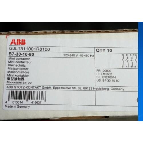 Original new ABB Mini Contactor B7-30-10 220-240V 40-450Hz warmly for 1 year 1pcs