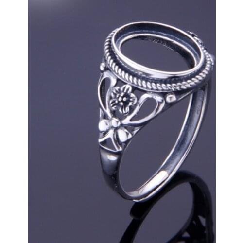 9*12.5mm 925 STERLING SILVER women Semi Mount Bases Blanks base blank Pad VINTAGE ring rings Setting set jewelry gift A1262