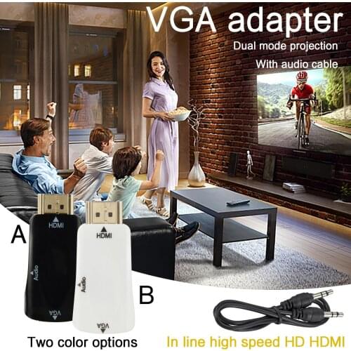 HDMI to VGA Converter Adapter Male to Female With Audio Cable for PC Laptop Tablet Support 1080P HDTV Adapter Drop shipping 22