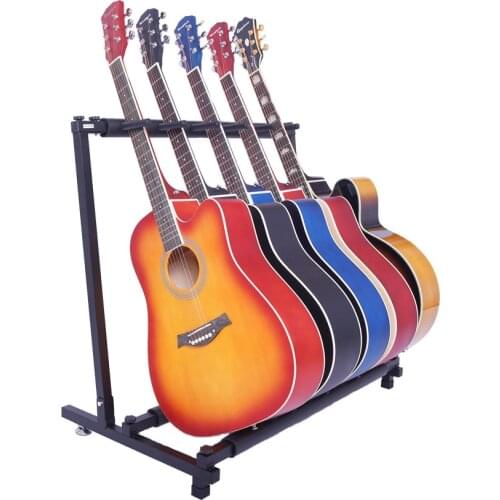 Multi Guitar Stand 5 Holders Guitar Stand with Folding Design Universal Display Rack with Rubber Padding Guitar Accessories GS01