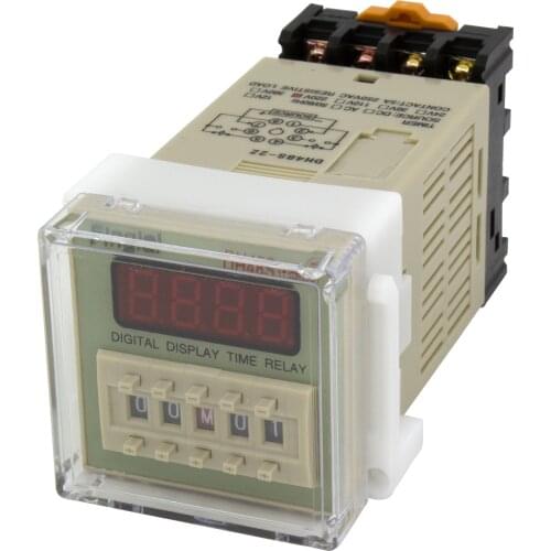 DH48S-2Z AC 380V 36V on-delay DPDT time relay with socket 380VAC 36VAC delay timer with base