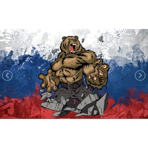 Russian Army bear roaring retro Troops Flag 3ft x 5ft Polyester Banner Flying 150* 90cm Custom Flag outdoor cool