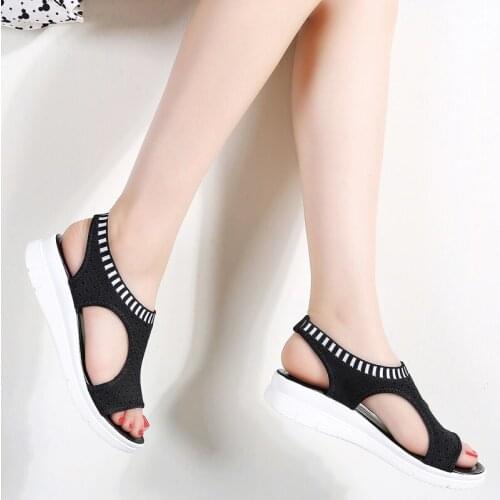 Women Sandals 2020 New Female Shoes Women Summer Wedge Comfort Sandals Ladies Flat Slingback Sandals