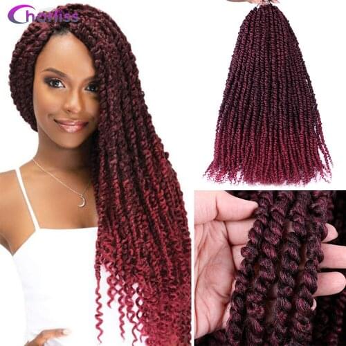 Chorliss Pre Twisted Passion Twist Crochet Hair Synthetic Braiding Hair Extensions Ombre Spring Twists Hair For Black Women