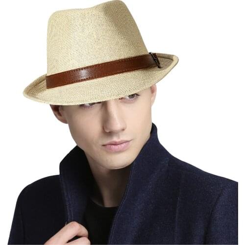 Fashion Spring Summer Straw Hat For Men Fedora Femme Summer Beach Visor Vintage Jazz Hat Outdoor Travel Sun Cap Male Barry.Wang