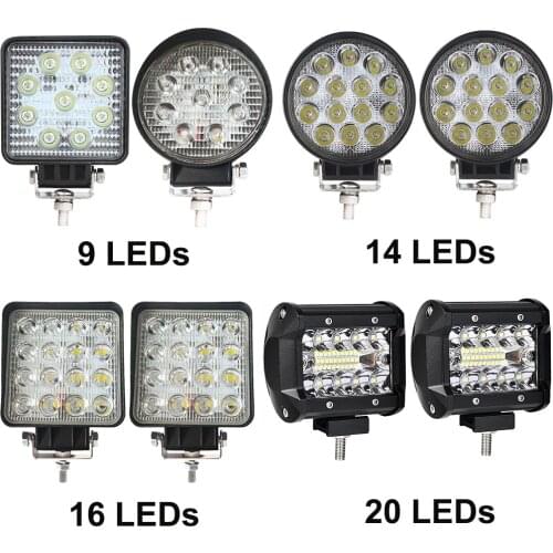 2PCS Led Work Light 4 - 6 inch LED Bar for Car 4x4 ATV Truck 12V Driving Fog Tractor Offroad Flood Spot 18W 27W 42W 48W 60W 72W