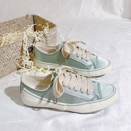 Apanzu Womans Sneaker SummerNew Lace-up White Shoe Soft face Sole Canvas Shoes Breathable Pure Color Candy Student Casual Shoe