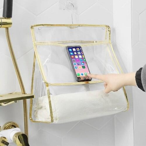 Bath Clothes and Sundries Storage Bag Bathroom Put Clothes Mobile Phone Waterproof Dormitory Transparent Wall Packaging Bags