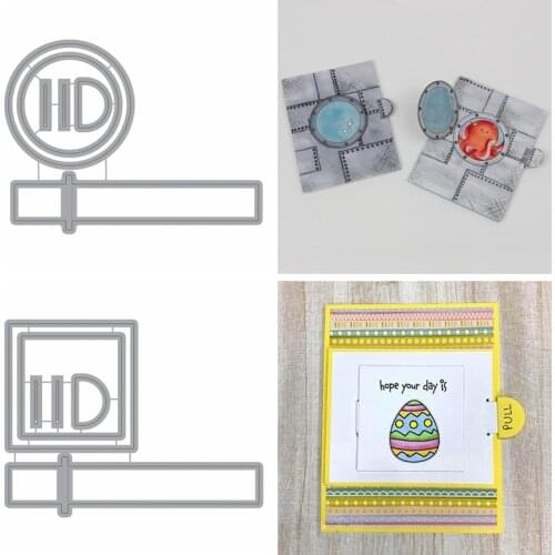 Pull Tab Flip Semicircle Slider Round Square Cover Metal Cutting Dies Set for DIY Scrapbooking Making Template 2021 Hot Sale