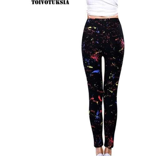 TOIVOTUKSIA Women Sexy Legging Newest Lacina Pants Multi Colors Black Milk Good Spandex Printed Summer Style Legging