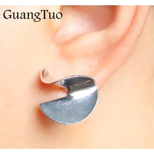 European American Exaggerated Irregular Spiral Smooth Metal Stud Earrings For Women Club Party Jewelry Gift Abstract Art EK2155