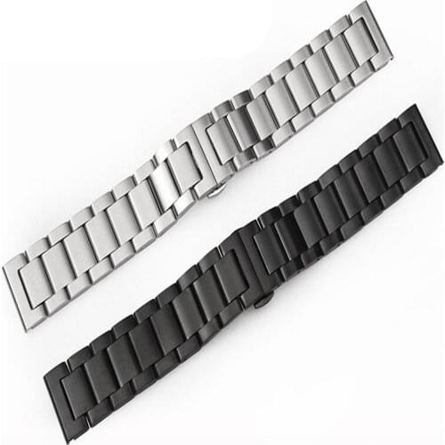 1PCS 18mm 20mm 21mm 22mm 23mm 24mm 304 Stainless Steel Watch bands watch straps black and silver -0324