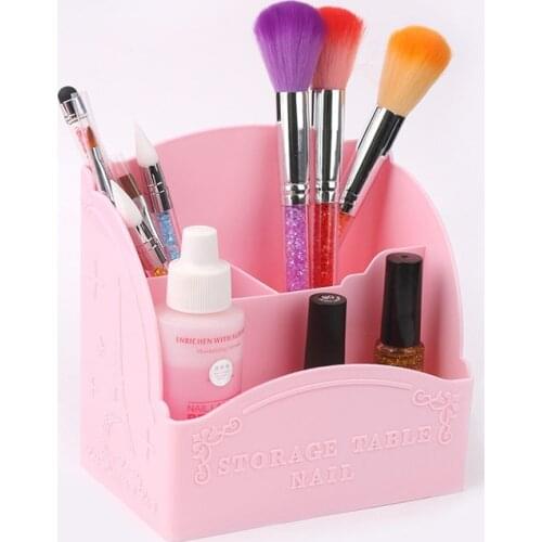 1pc pink nail art tools storage box mini nail Jewelry polish pen display case container manicure tools