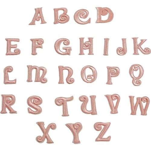 26 PCS Iron on Letters Patches Applique Sew on Patches Rose Gold Letter A-Z Patch Alphabet Patches DIY Custom Name Decorative