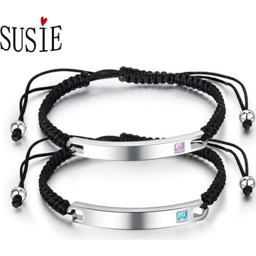 LOVE SUSIE Bangles Fashion DIY Bracelet For Lovers Gifts Jewelery Bead Accessories Rope Chain Stainless Steel Bracelets