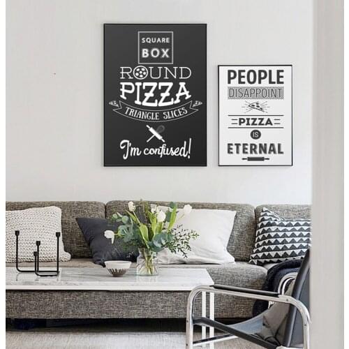 Kitchen Decoration Pizza Quote Wall Art Prints Minimalist Paintings for Home Design Nordic Pictures for Bedroom