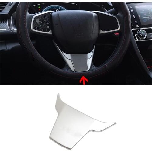 ABS Matte/Red For Honda Civic 10th Car Steering Wheel Trim Decoration Cover car Interior styling accessories 2016 2017
