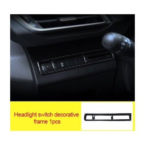 For Peugeot 5008 carbon fiber Headlight switch decorative frame 1pc