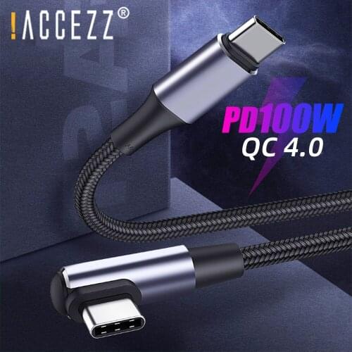 !ACCEZZ PD 100W USB Type C to USB C Cable QC 4.0 Quick Charger Data Cable Fast Charging For Macbook Samsung Xiaomi USB-C Cable