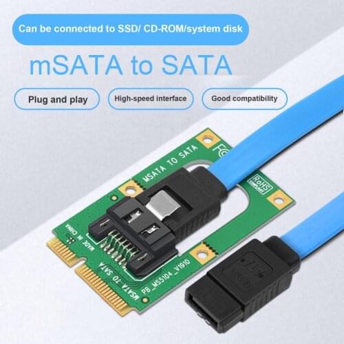 Converter Card Stable Transmission Plug Play Anti-oxidation Mini SATA to 7-pin SATA Extension Adapter Card for HDD