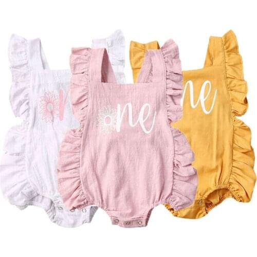 Citgeett Summer Newborn Infant Baby Girl Flower One Bodysuit Sleeveless Jumpsuit Outfit Clothes Cute Suit