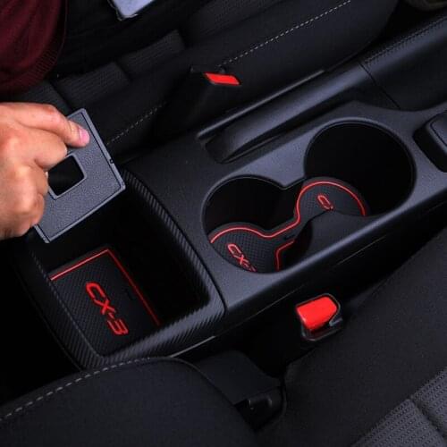 For Mazda CX-3 CX 3 CX3 Gate Slot Pad Non-slip Cup Mats Anti Slip Door Groove Mat Interior Car Styling Accessories