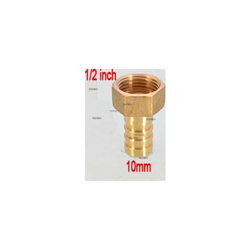 10mm Hose Barb to 1/2" inch Female BSP Thread DN15 Brass Barbed coupler Fitting 21mm gas CORRUGATED Coupling Connector Adapter