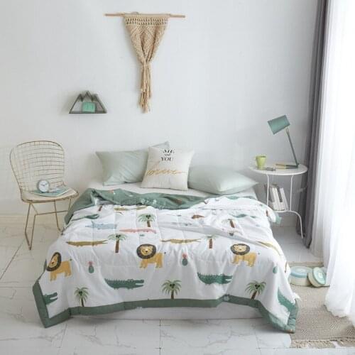 Flowers Print Quilting Summer Quilt Twin Queen Size Throws Blanket Cotton Bedding Plaid