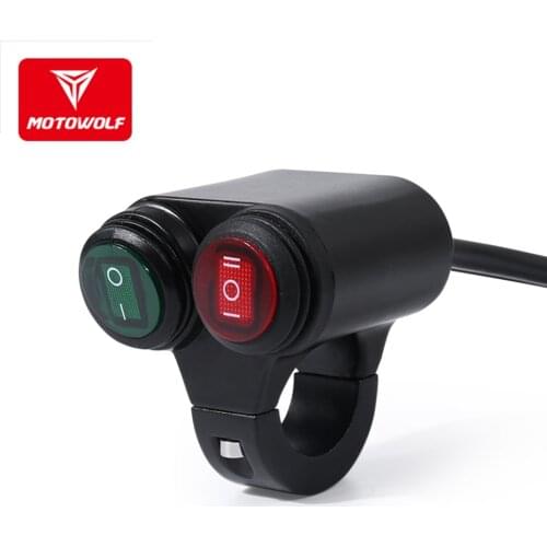 MOTOQOLF Motorcycle double flash switch Modified warning light switch Brake/Tail light headlight horn waterproof switch