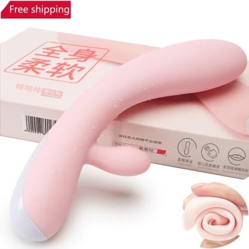 Soft Silicone Smooth Magic Wand Massager Silent G-spot Dildo Double Head Female Vibrator Clit Vibe Pleasure Sex Toys for Woman