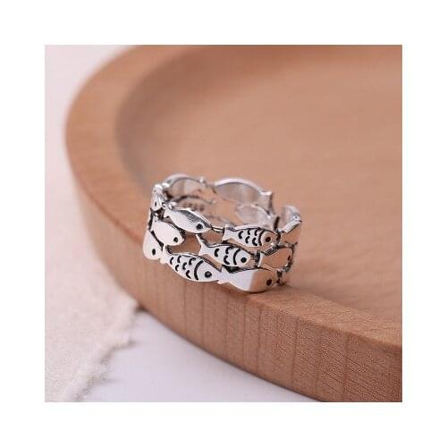 New Trendy Personality Punk Big Fish Rings For Women Lady Resizable Size Rings Party Jewelry Charm Gifts 2021