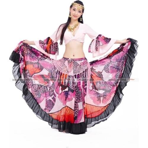 New style gypsy skirt clothes belly dance costume indian dance set bellydance wear Skirt 2 colors Size M-L 6PCS/LOT