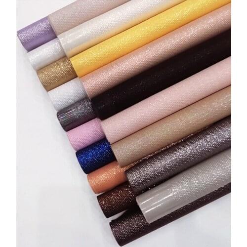 Solid Color Plain Design PU Laser Embossed Faux Leather Fabric Sheet for Making Shoe/Bag/Handbag/DIY Accessories