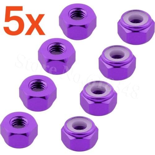 Wholesale 5Sets/Lot 8pcs/set Alum Nylon Nut M3 Upgrade HSP 02191 Spare parts For 1/10 RC Model Car 102048 122048