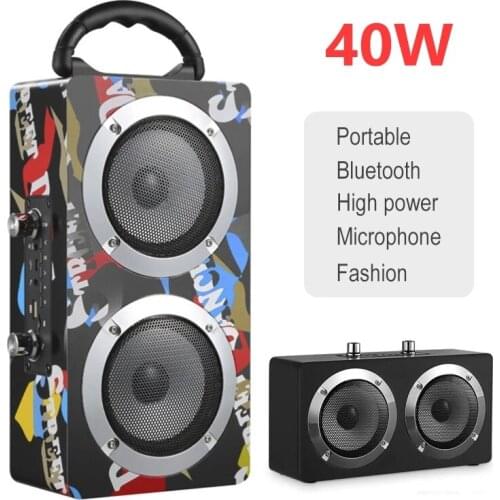 40W subwoofer portable outdoor wireless bluetooth speaker system karaoke music center with microphone Boombox high-power speaker