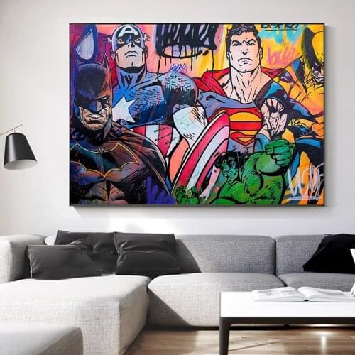 Marvel Poster Superhero Art Poster Abstract Canvas Mural Painting Modern Style Graffiti Can Picture Room Home Decoration