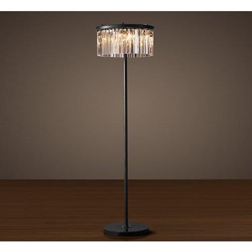 Replica item industrial lamp 1920S RHYS CLEAR GLASS PRISM FLOOR LAMP K9 lustre CRYSTAL free shipping