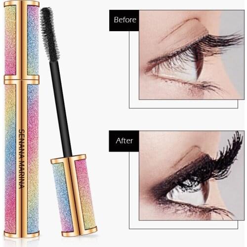 SENANA 4D Silk Fiber Mascara Eyelash Thick Extension Long Black Lash Eyelash Extension Eyelash Brush Makeup Korea Cosmetics