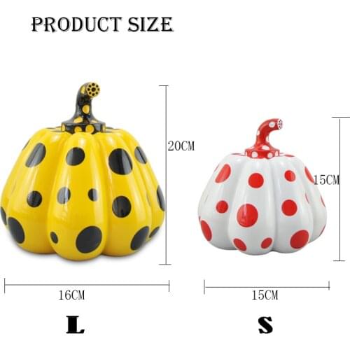 Luxurious Pumpkin Kusama Yayoi Artist Modern Sculpture Polka Dot Art home interior Decorations office arts wedding christmas