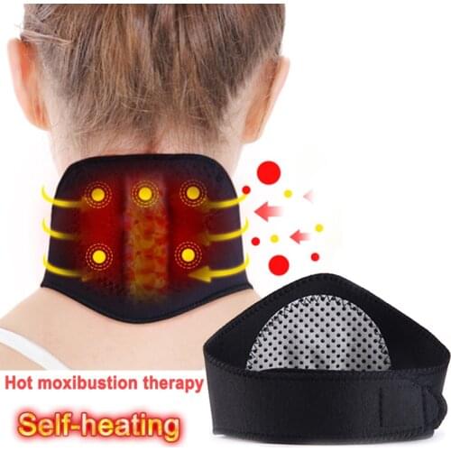 Self-Heating Tourmaline Neck Collar Magnetic Therapy Support Belt Brace for Cervical Spine Pain Relief Neck Massager Health Care
