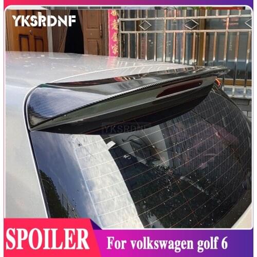 YKSRDNF For VW Golf 6 Spoiler ABS Material Car Rear Wing Primer Color Rear Spoiler For Volkswagen Golf 6 ABT Spoiler 2010-2013