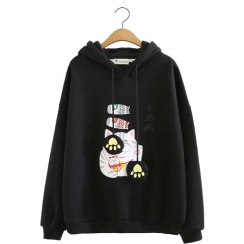 2021 Spring Sweet Japan Style Fleece Hoodies Womens Cotton Pullovers Harajuku Hooded Loose Womens Sweatshirts 2012018
