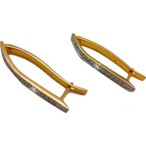 Hot sale pretty Two-color plating AAAA CZ Fashion Jewelry Women Gift Stud Earring XPE07