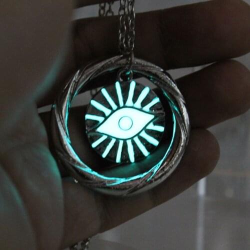ZHIZSMALL Eye of the Sun glowing Necklace Pendants Chain Fashion Jewelry Pendant glow in the dark necklaces women necklace