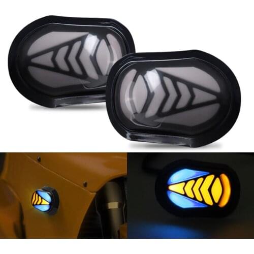 1Pair Motorcycle Water Flowing Turn Signal Light Yellow Lighting Motorbike Indicator Blinker Moto Tail Lights Signal Lamp DC 12V