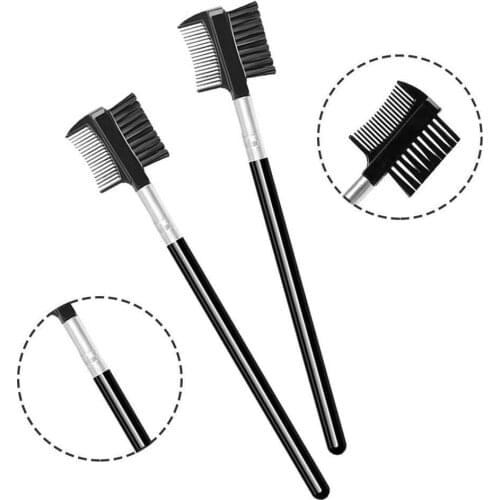 1pcs Fashion Man-made Fiber Multi-effect Travel Portable Double-ended Mascara Eyebrow Brushes Professional Women Cosmetic Tool