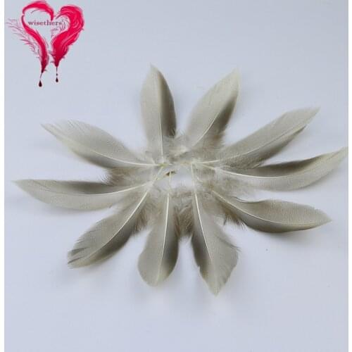 100 PCS/Lot Size 10-15 CM Cheap Bleached Curly Natural Gray Wild Duck Mallard Feathers For Mask Headdress DIY Crafts Decoration