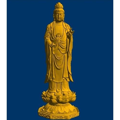 3D model relief STL models file format standing Avalokitesvara 1
