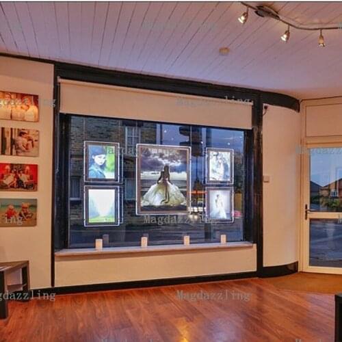 4PCS A3 Vertical + 1PCS A2 Vertical Real Estate Agent Double Sided LED Window Display Light Panels Cable Hanging Display Kits