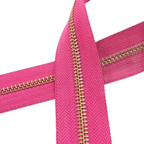 5# Zipper Colorful High Quality Open-end Auto Lock Gold Metal Zipper DIY Handcraft For Clothing Pocket Garment Shoe 4 pcs Slider